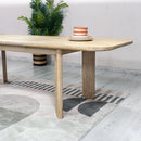 Haru 70"–102" Solid Acacia Extension Dining Table – Sand Wash