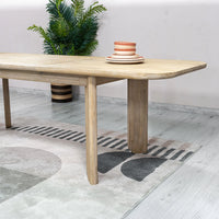 Haru 70"–102" Solid Acacia Extension Dining Table – Sand Wash