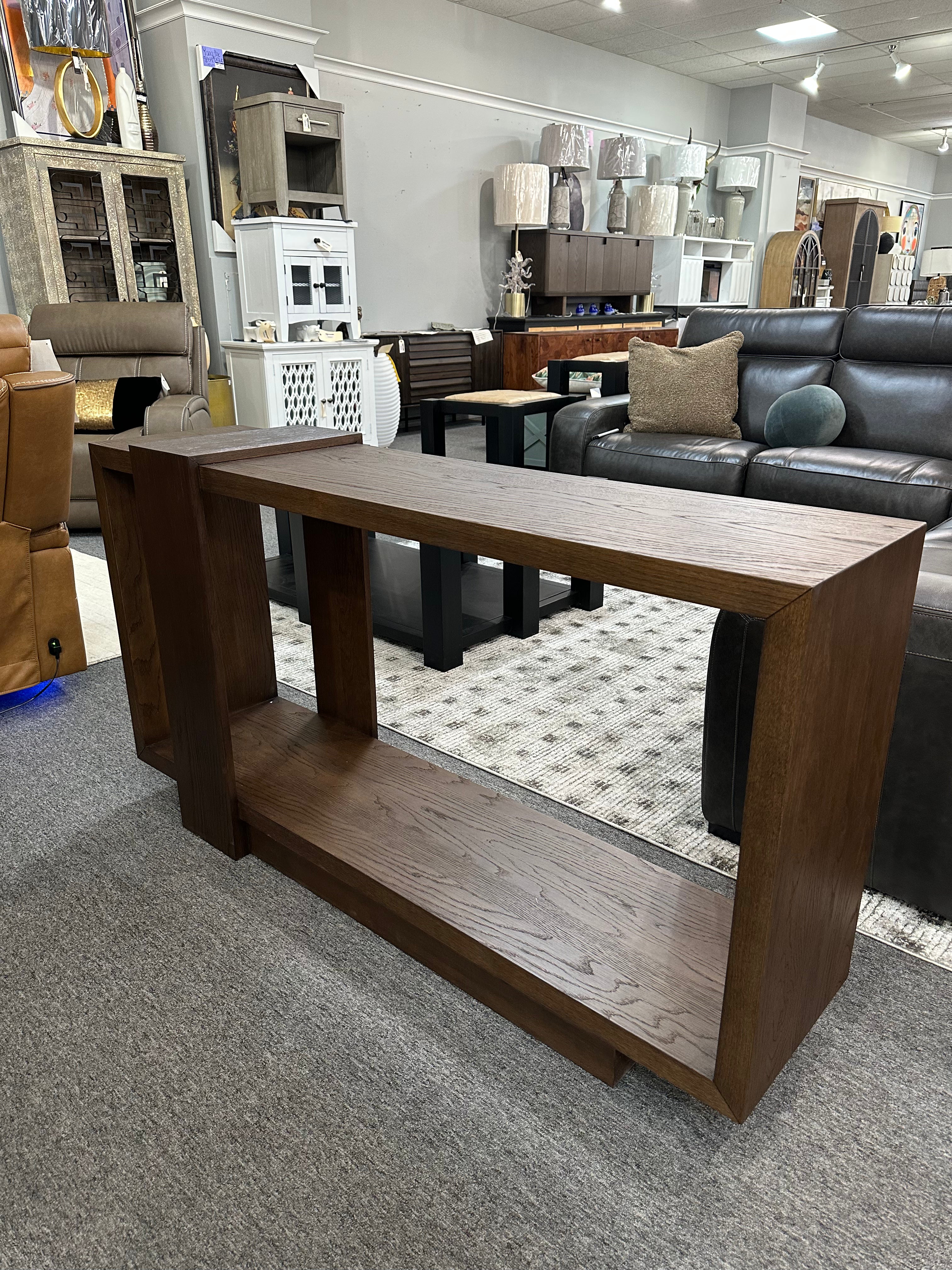 Moldova Modern Sofa Table Geometric Open Shelving