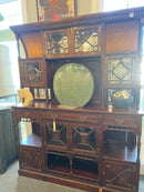 Ornate Antique-Style Mirrored Display Cabinet and Sideboard