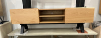Oliveto TV Lowboard Media Console – Wild Oak & Black