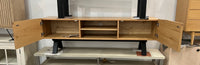 Oliveto TV Lowboard Media Console – Wild Oak & Black