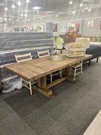 Dita 63"–95" Extendable Reclaimed Pine Dining Table – Warm Natural