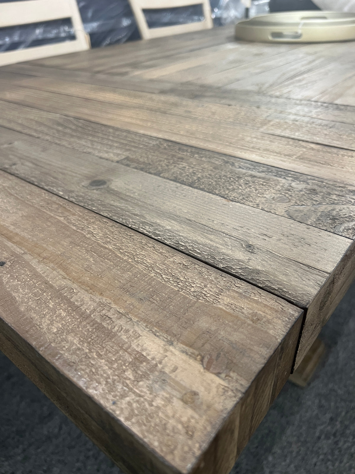 Dita 63"–95" Extendable Reclaimed Pine Dining Table – Warm Natural