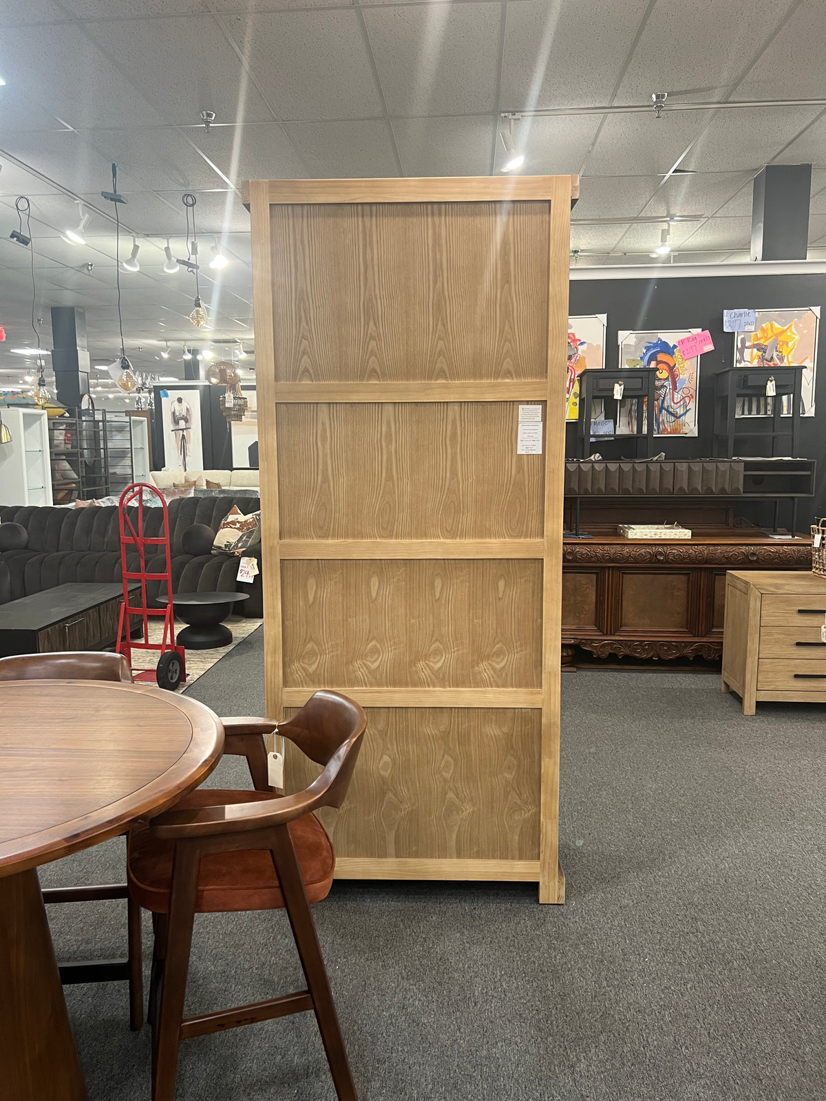 Arch Reclaimed Pine & Iron Cabinet – Medium Grey