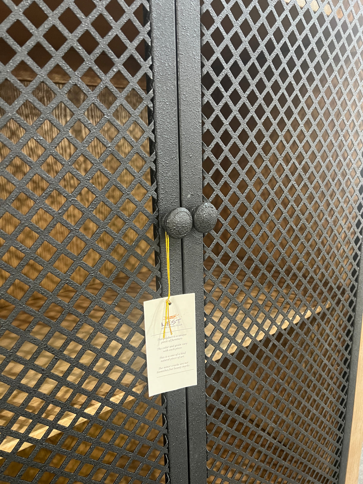 Arch Reclaimed Pine & Iron Cabinet – Medium Grey