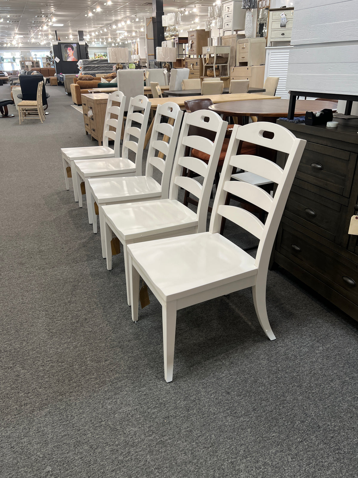 Riverside Cora Ladderback Dining Side Chair – Cloud White