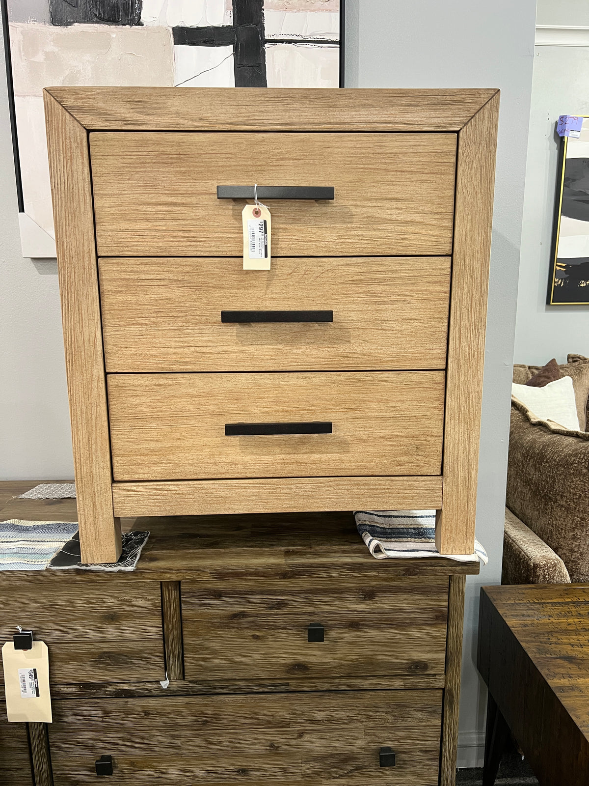 Emmalyn 3-Drawer Nightstand – Light Warm Wash