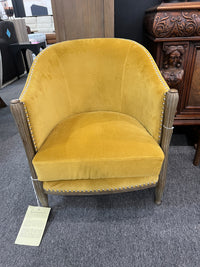 Jens Accent Chair – Mustard Yellow with Nailhead Trim