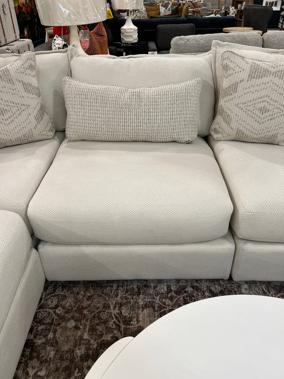 Hobnob Cotton 5-Piece Modular Sectional with Ottoman