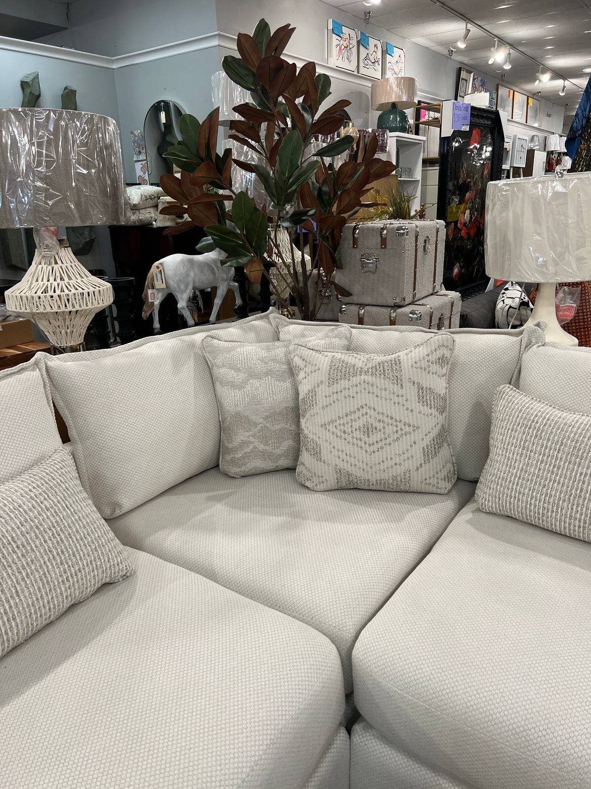 Hobnob Cotton 5-Piece Modular Sectional with Ottoman