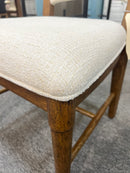 Wood Dining Chair with Cream Upholstered Seat and Back