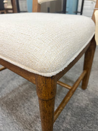 Wood Dining Chair with Cream Upholstered Seat and Back