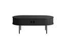 Nola Black Oak Coffee Table with Sliding Doors