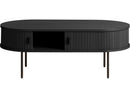 Nola Black Oak Coffee Table with Sliding Doors
