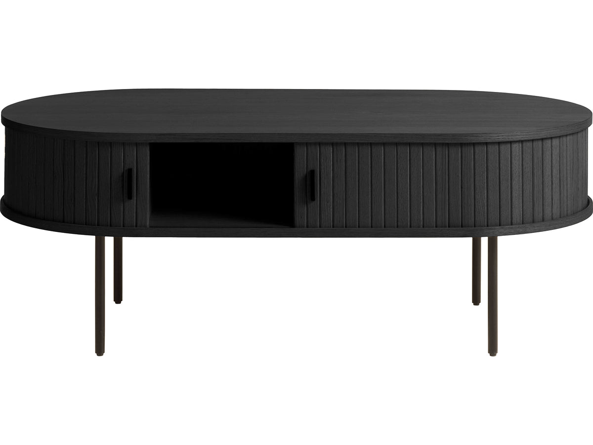 Nola Black Oak Coffee Table with Sliding Doors