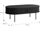 Nola Black Oak Coffee Table with Sliding Doors