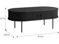 Nola Black Oak Coffee Table with Sliding Doors