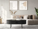 Nola Black Oak Coffee Table with Sliding Doors