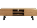 Oliveto TV Lowboard Media Console – Wild Oak & Black