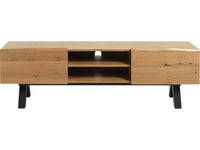 Oliveto TV Lowboard Media Console – Wild Oak & Black