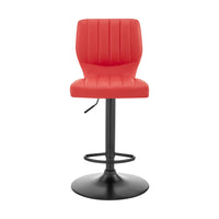 Bardot Red Faux Leather Adjustable Swivel Bar Stool