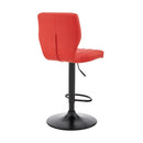 Bardot Red Faux Leather Adjustable Swivel Bar Stool