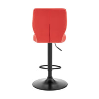 Bardot Red Faux Leather Adjustable Swivel Bar Stool