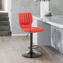 Bardot Red Faux Leather Adjustable Swivel Bar Stool