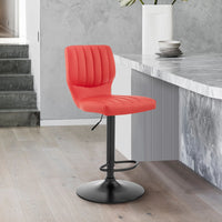 Bardot Red Faux Leather Adjustable Swivel Bar Stool