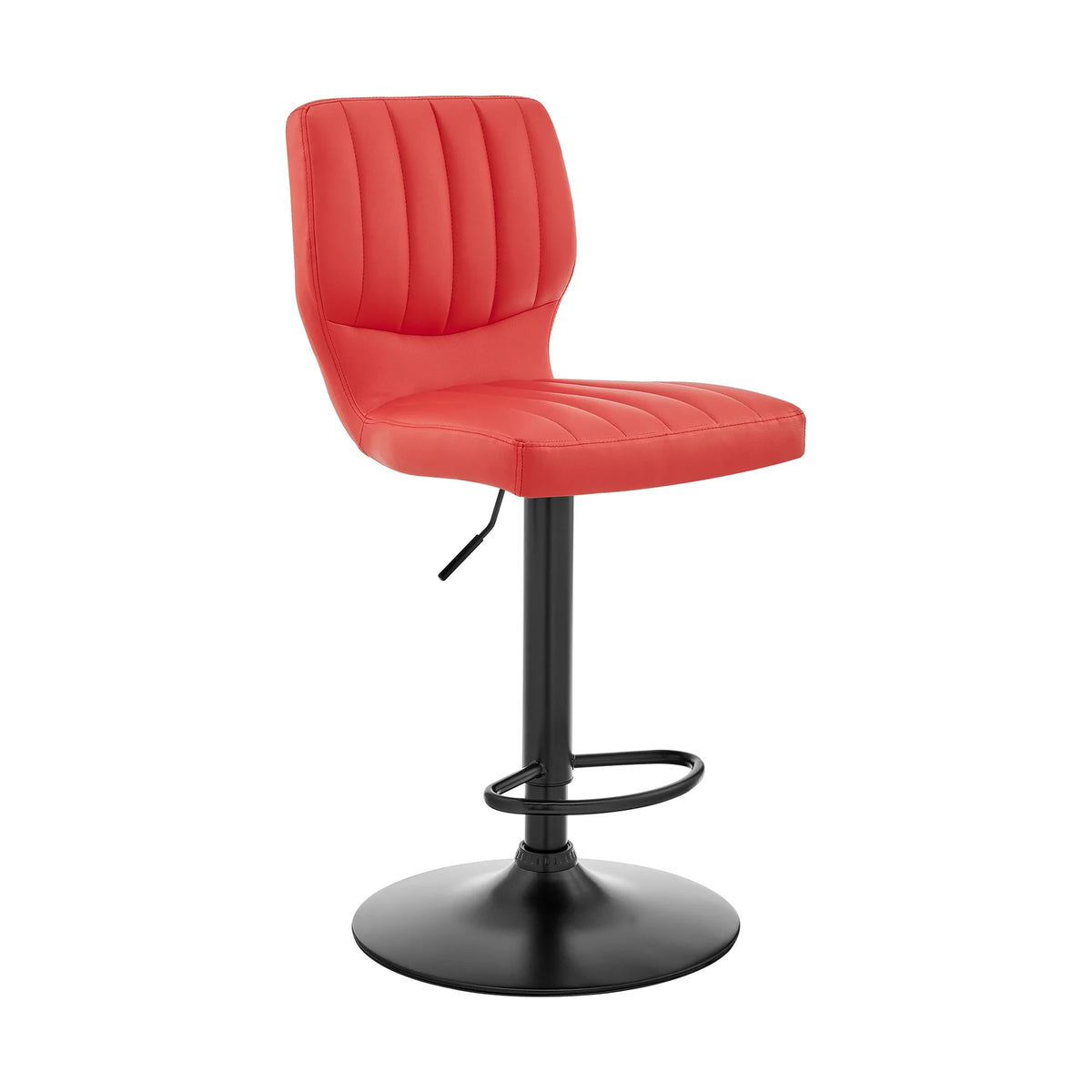 Bardot Red Faux Leather Adjustable Swivel Bar Stool