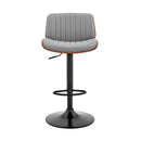 Brock Gray Faux Leather Adjustable Swivel Bar Stool