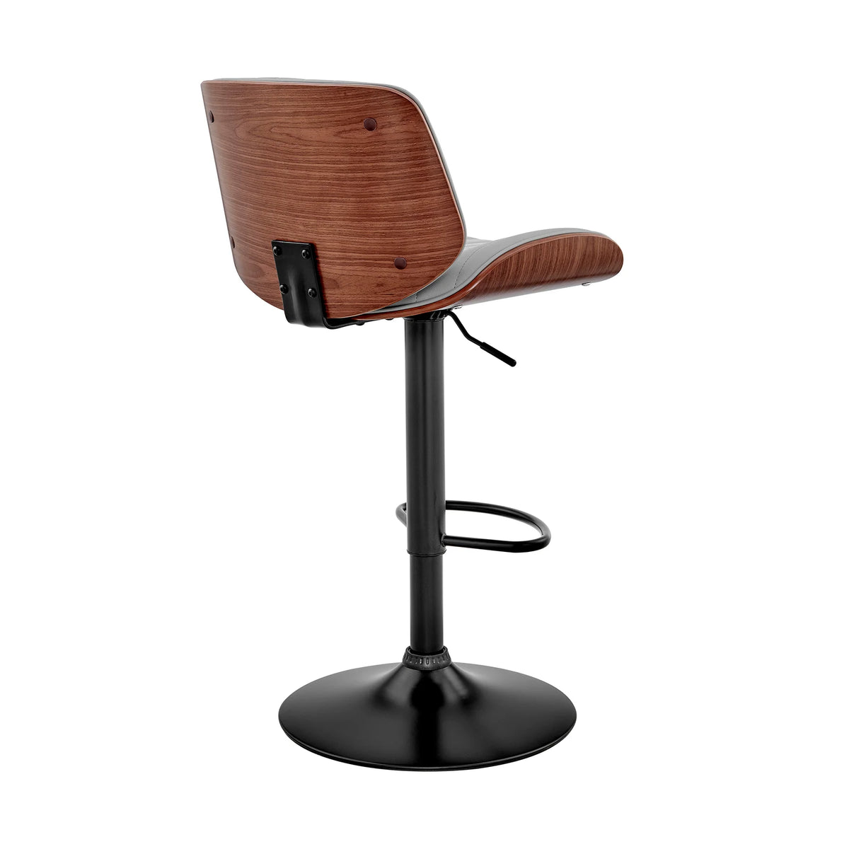 Brock Gray Faux Leather Adjustable Swivel Bar Stool