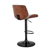 Brock Gray Faux Leather Adjustable Swivel Bar Stool