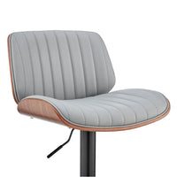 Brock Gray Faux Leather Adjustable Swivel Bar Stool