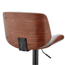 Brock Gray Faux Leather Adjustable Swivel Bar Stool