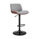 Brock Gray Faux Leather Adjustable Swivel Bar Stool