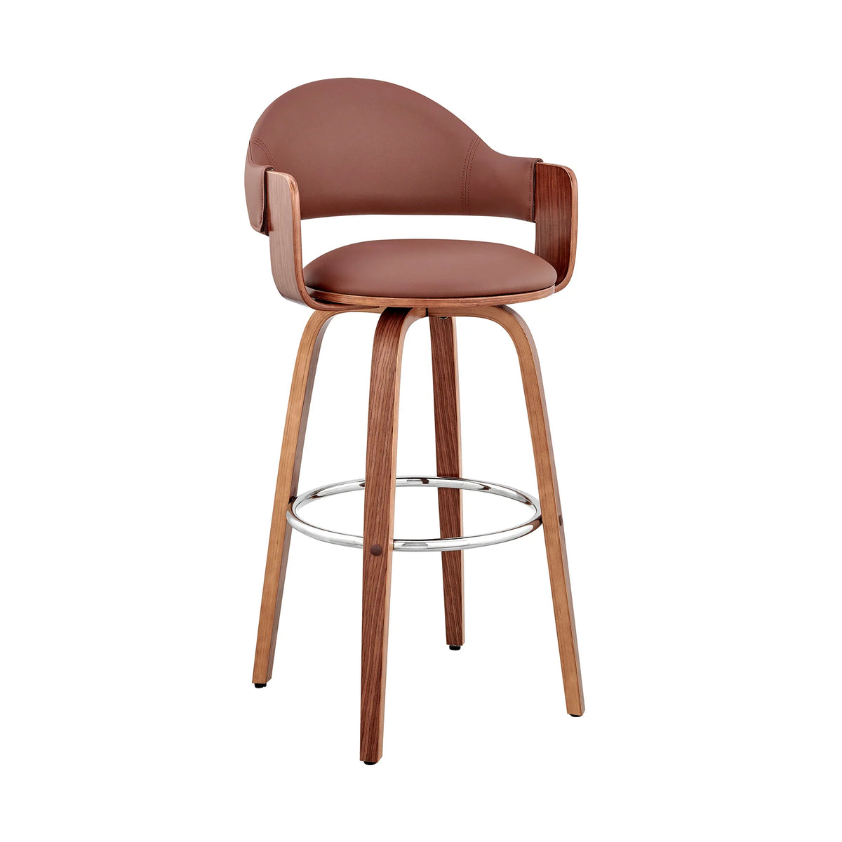 Daxton Brown Faux Leather 30" Swivel Bar Stool