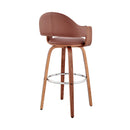 Daxton Brown Faux Leather 30" Swivel Bar Stool