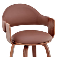 Daxton Brown Faux Leather 30" Swivel Bar Stool
