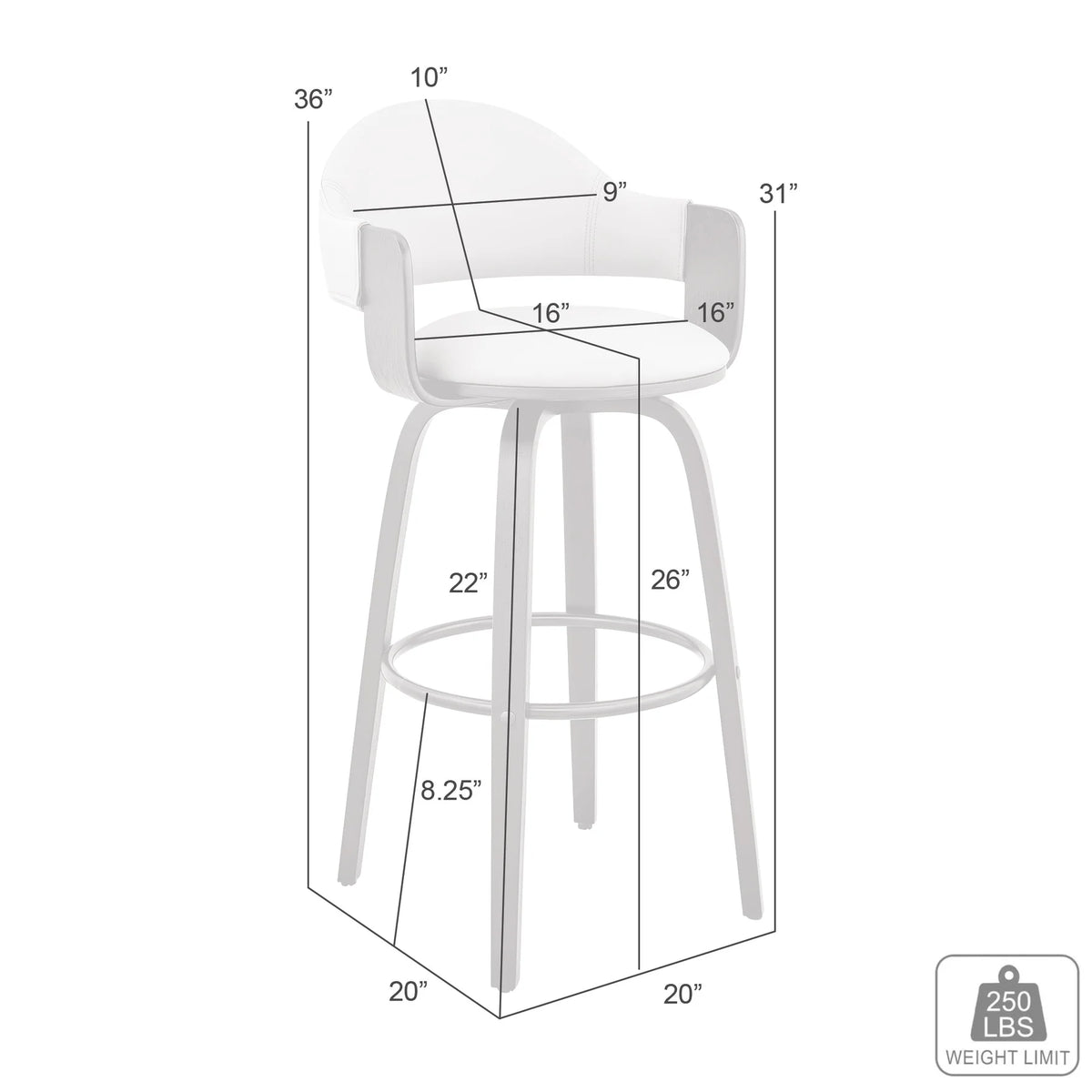 Daxton Brown Faux Leather 30" Swivel Bar Stool