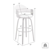Daxton Brown Faux Leather 30" Swivel Bar Stool