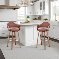 Daxton Brown Faux Leather 30" Swivel Bar Stool
