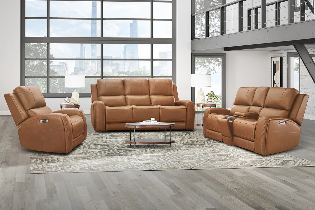 Parker House Belmont Lyric Caramel Zero-Gravity Power Sofa