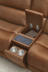 Belmont Lyric Caramel Zero-Gravity Power Loveseat