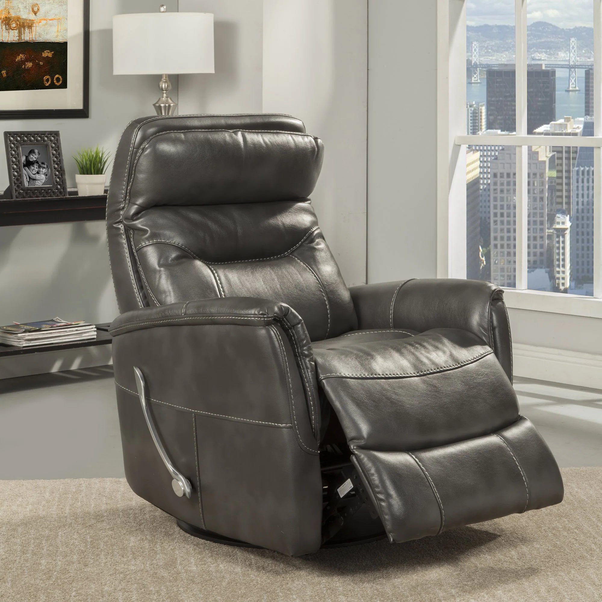Parker House Gemini Leather Swivel Glider Recliner