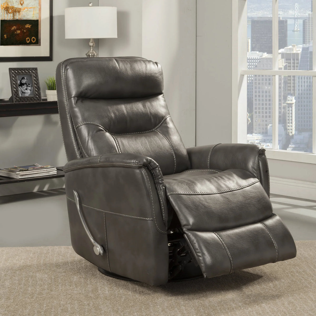 Parker House Gemini Leather Swivel Glider Recliner