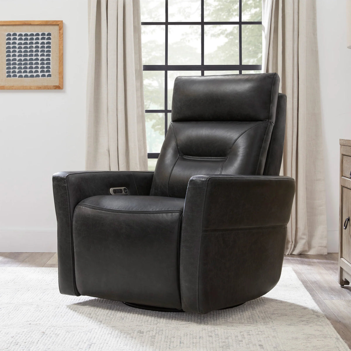 Parker House Remmington Leather Power Swivel Glider Recliner