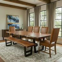 Natural Dining Table 96" Industrial Base