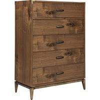 Adler Five Drawer Chest in Natural Walnut